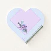 Aqua Rose Heart Notebook Notizblock (Rückseite)