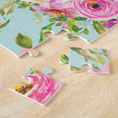 Aqua: Rose in Rosa und Creme Puzzle (Seite)