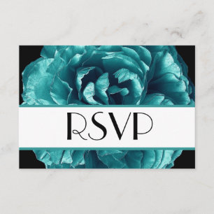 Aqua Rose UAWG Wedding Response Card Klein RSVP Karte