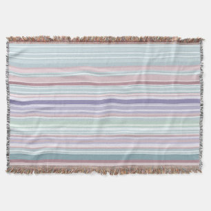 Aqua, Rosé und Lavendelstreifen Decke
