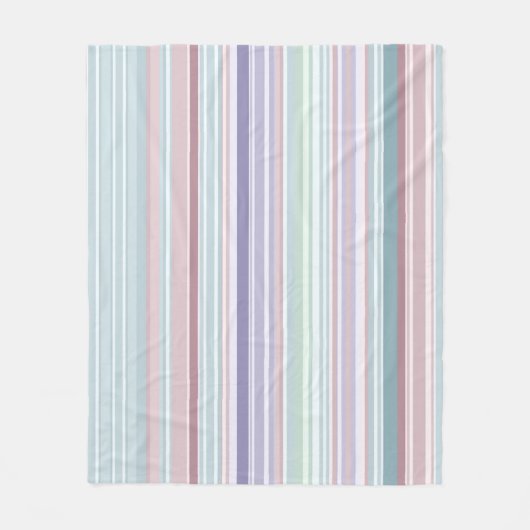 Aqua, Rosé und Lavendelstreifen Fleecedecke (Vorderseite)