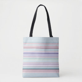 Aqua, Rosé und Lavendelstreifen Tasche