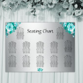 Aqua-Rose und Silver Wedding Reception Sitzplatz Poster