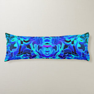 Aqua Royal Blue Asymmetric Contemporary Pattern Seitenschläferkissen