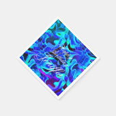 Aqua Royal Blue Asymmetric Contemporary Pattern Serviette (Ecke)