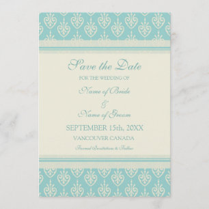 Aqua Sahne Save the Date Wedding Karte