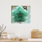 Aqua Sakura Poster (Küche)