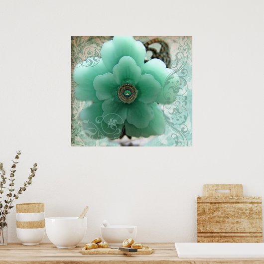 Aqua Sakura Poster (Küche)