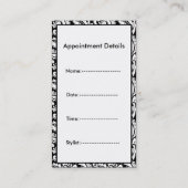 Aqua Salon Visitenkarten und Termine (Rückseite)