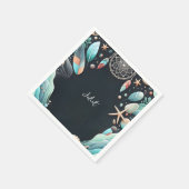 Aqua-Sand-Brautparty Serviette (Ecke)