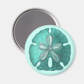 Aqua Sand Dollar Magnet (Vorderseite/Rückseite)