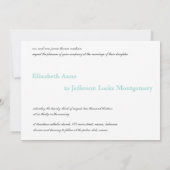 Aqua Sand Dollar Moderne Hochzeitseinladung Einladung (Rückseite)