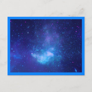 Aqua Saphir Celestial Galaxy Blaue Rand Foto Postkarte