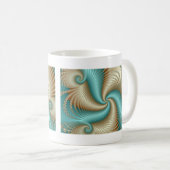 Aqua Satin - Fraktal Kaffeetasse (VorderseiteRechts)