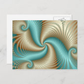 Aqua Satin - Fraktal Postkarte (Vorne/Hinten)