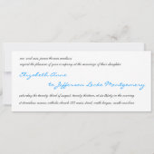 Aqua Satin & White Paisley Lace Einladung Hochzeit (Rückseite)