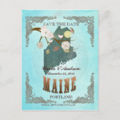 Aqua Save the Date - Mainstream Karte mit schönen (Vorderseite)