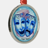 Aqua Schauspielermasken Ornament Aus Metall (Rechts)