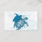 Aqua-Schildkröte-Liebe Hochzeiten Platzkarten (Rückseite)