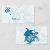 Aqua-Schildkröte-Liebe Hochzeiten Platzkarten (Vorne/Hinten)