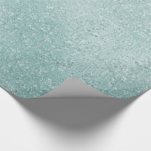 Aqua schillerndes Ombre Geschenkpapier (Ecke)