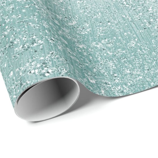 Aqua schillerndes Ombre Geschenkpapier (Rolleneckpunkt)