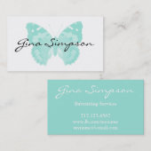 Aqua-Schmetterlings-personalisierte Visitenkarte (Vorne/Hinten)