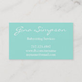 Aqua-Schmetterlings-personalisierte Visitenkarte (Rückseite)