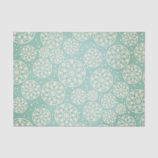 Aqua-Schneeflocken-Kreise-Tissue-Papier Seidenpapier (Vorderseite)