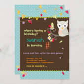 Aqua/Schokolade Personalisierte Geburtstagspartei Einladung (Vorne/Hinten)