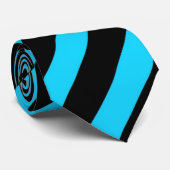 Aqua-Schwarz-gestreifte Krawatte (Gerollt)