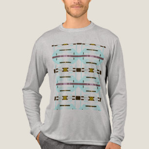 Aqua Schwarz Pflaume Gelb Südwestlich-inspirierter Tri-Blend Shirt