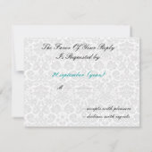 Aqua-, Schwarz- und Weiß-Rsvp-Karten RSVP Karte (Rückseite)