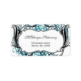 aqua, schwarz-weiß Chic Adressbezeichnungen für Un Adressaufkleber