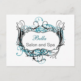 Aqua-Schwarz-Weiß-Chic Business Danke Karten