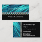 Aqua, Schwarzes u. SilberkettenVisitenkarte Visitenkarte (Vorne/Hinten)