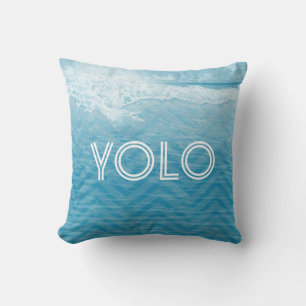 Aqua Sea Blue Beach YOLO Sie leben nur einmal Kissen