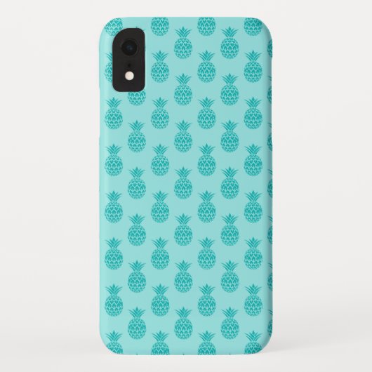 Aqua Sea Foam Blue Pineaptern Muster Case-Mate iPhone Hülle (Rückseite)