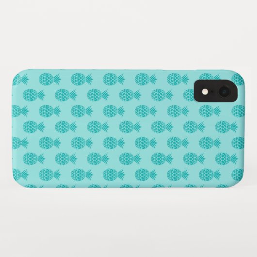 Aqua Sea Foam Blue Pineaptern Muster Case-Mate iPhone Hülle (Rückseite (Horizontal))