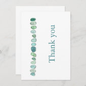 Aqua Sea Glass Flat Note Card Mitteilungskarte (Vorne/Hinten)