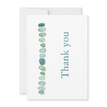 Aqua Sea Glass Flat Note Card