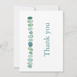 Aqua Sea Glass Flat Note Card Mitteilungskarte