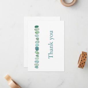 Aqua Sea Glass Flat Note Card Mitteilungskarte