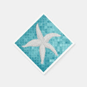 Aqua Sea Glass Muster Serviette (Ecke)