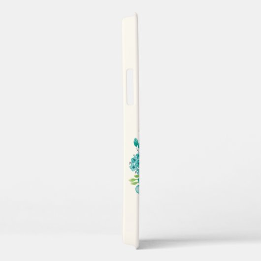 Aqua Sea Green Floral Wreath Personalisiert Case-Mate iPhone Hülle (Rückseite / Rechts)