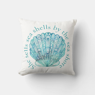 Aqua Sea Muschel Kissen