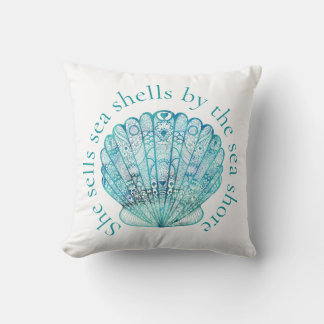 Aqua Sea Muschel Kissen