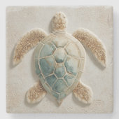 Aqua Sea Turtle Coastal Artwork Steinuntersetzer (Vorderseite)