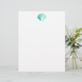 Aqua Seashell Letterhead (Stehend Vorderseite)