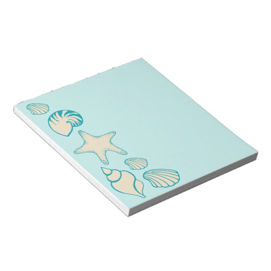 Aqua Seashell Notepad Notizblock (angewinkelt)